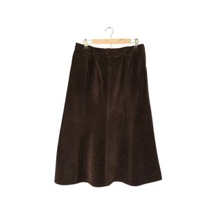 Womens Eddie Bauer Brown Pinwhale Corduroy A-Line Midi Skirt - 10